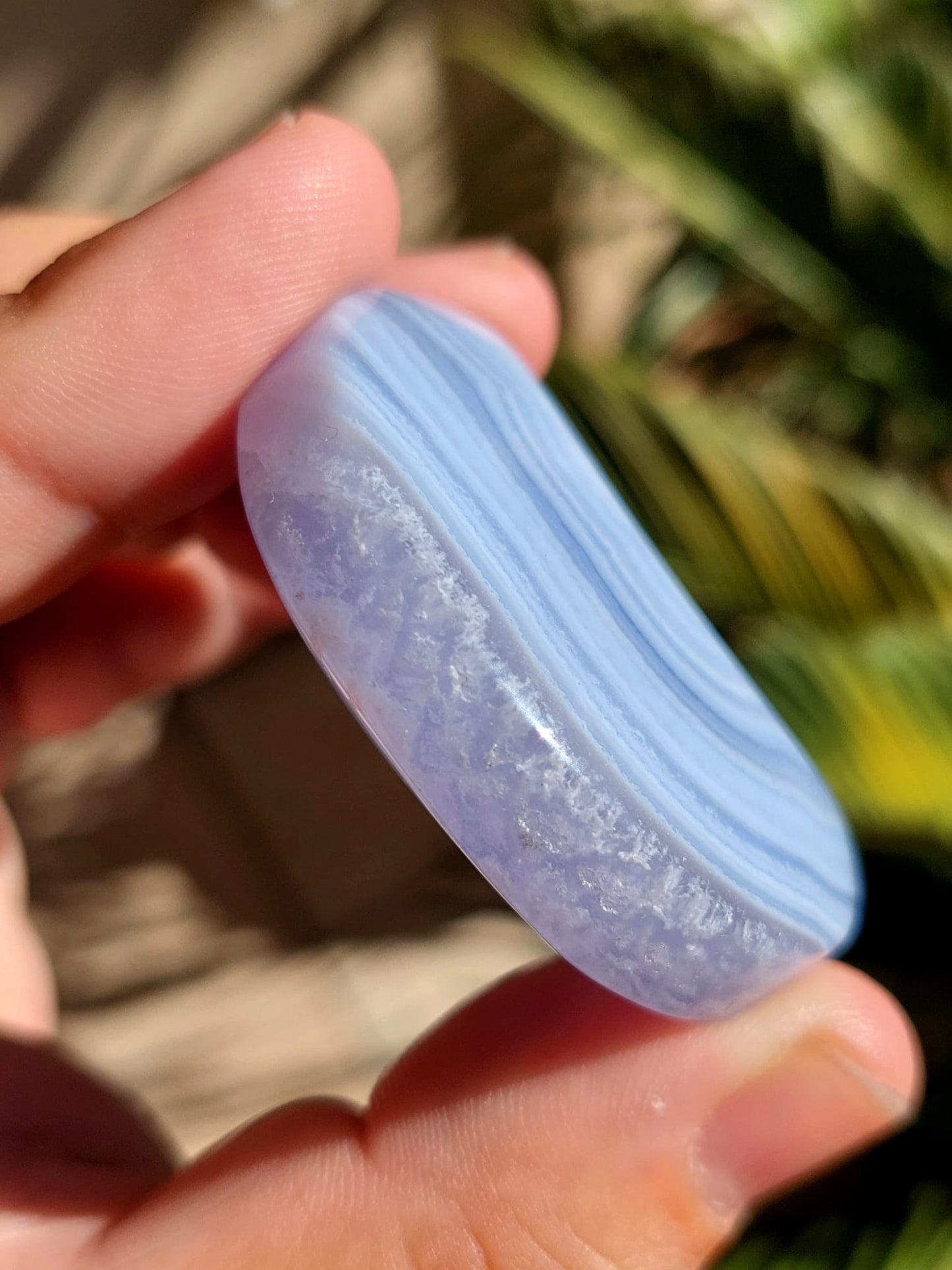 Agata Blue Lace Luna - 4,6 cm