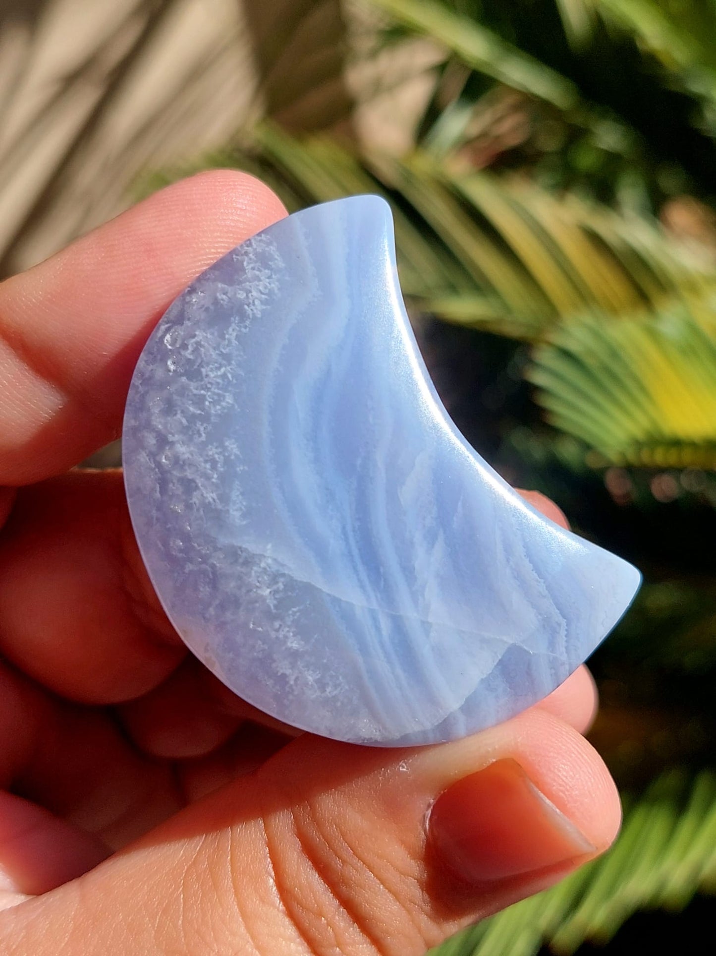 Agata Blue Lace Luna - 4,6 cm