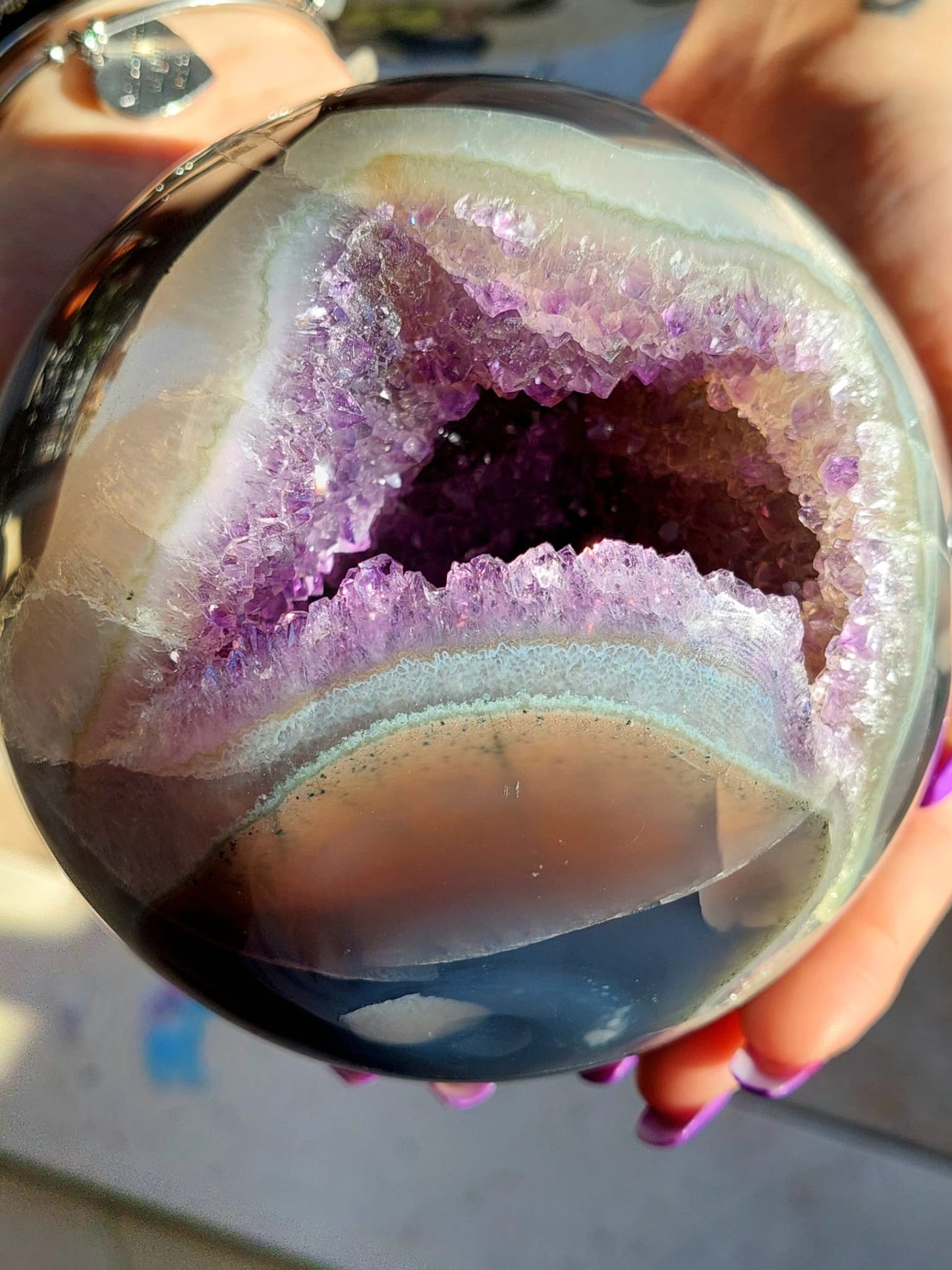 Agata/Ametista Drusy sfera XXL - 12,5 cm