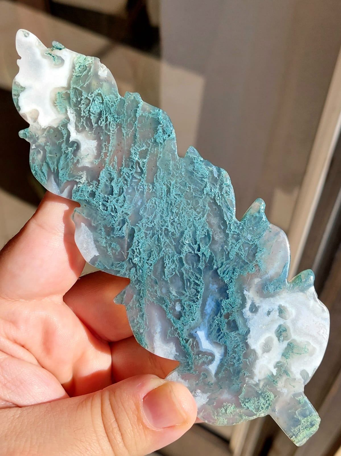 Agata Muschiata piuma - 15,5 cm