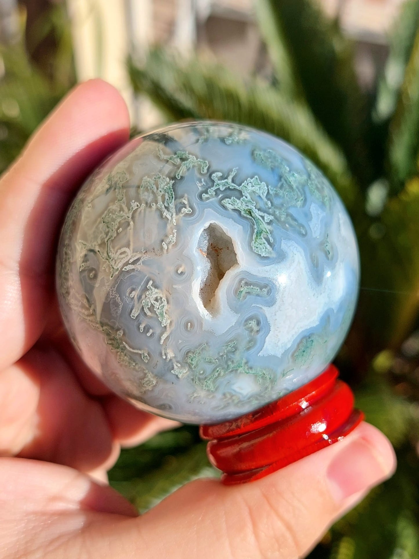 Sfera Agata Muschiata - 5,6 cm