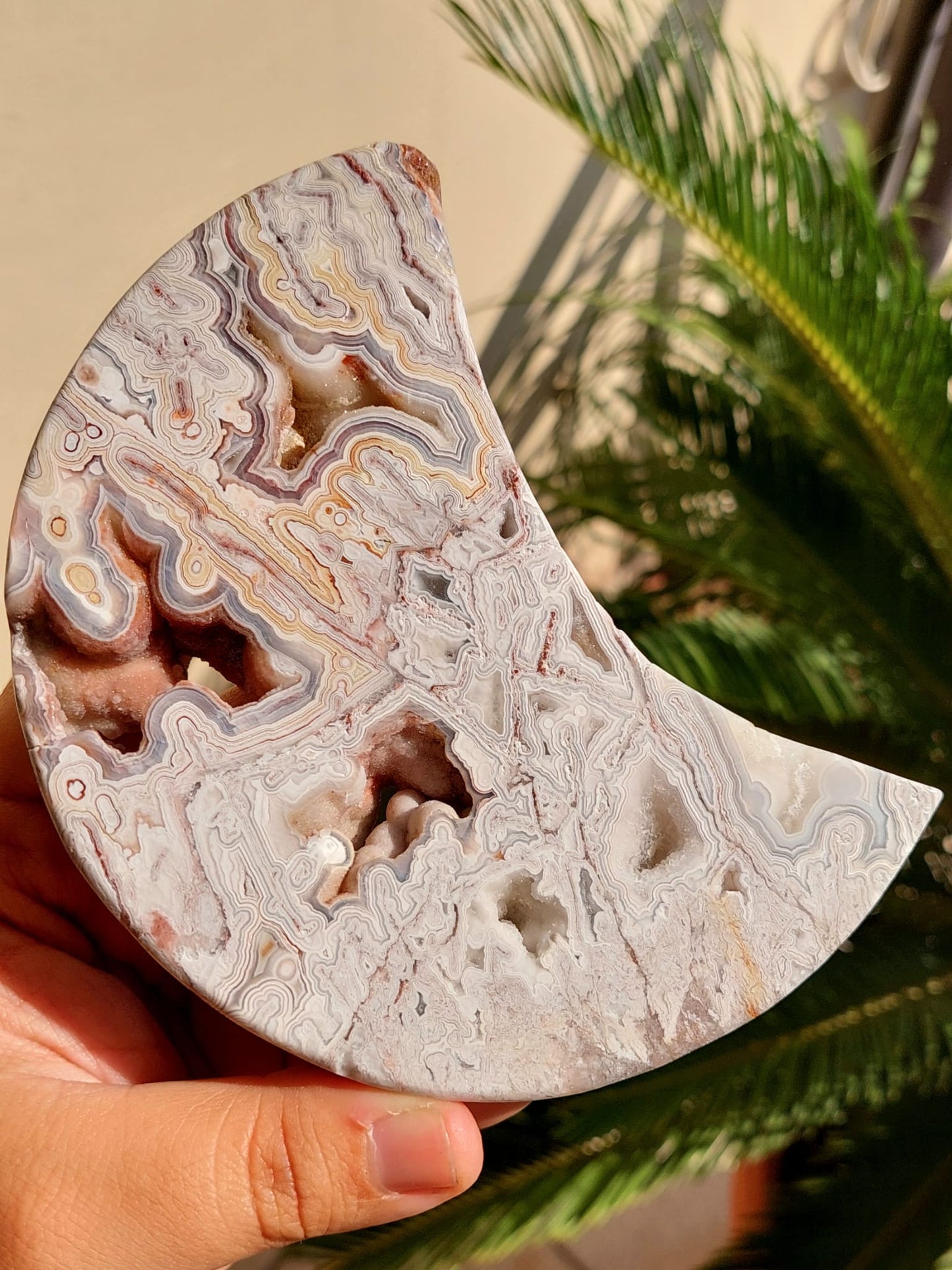 Agata Messicana Drusy Luna - 13,5 cm