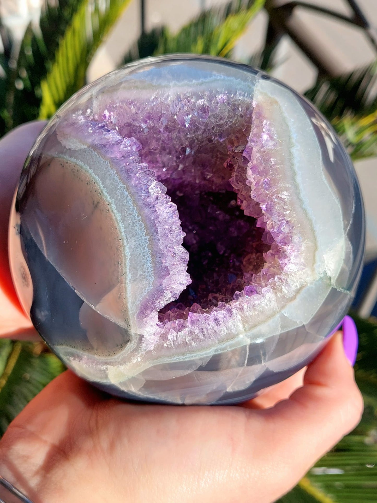 Agata/Ametista Drusy sfera XXL - 12,5 cm