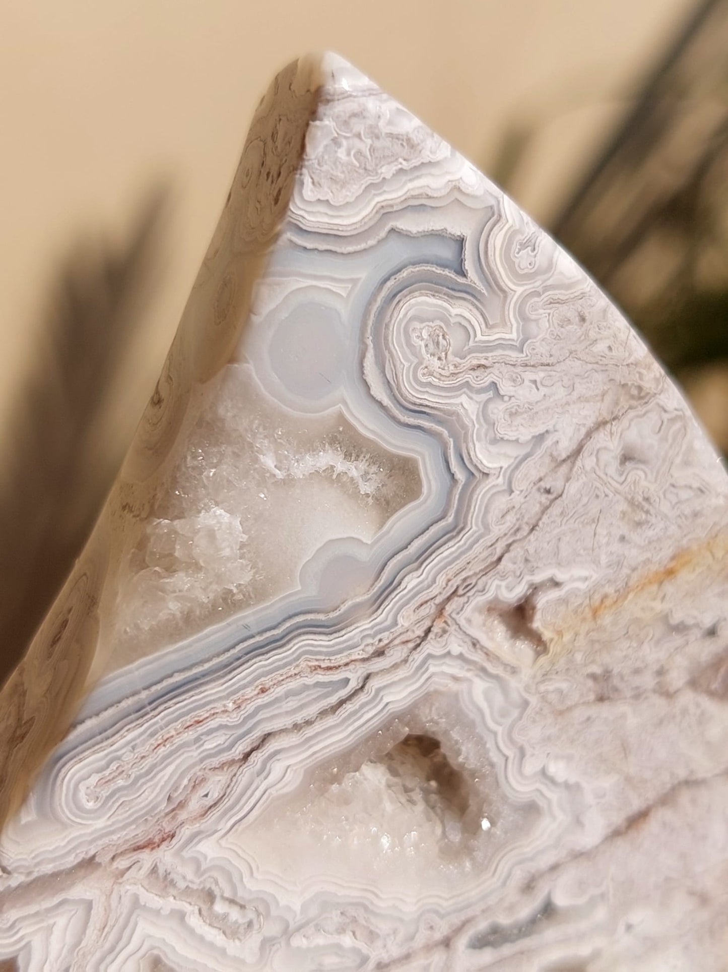 Agata Messicana Drusy Luna - 13,5 cm