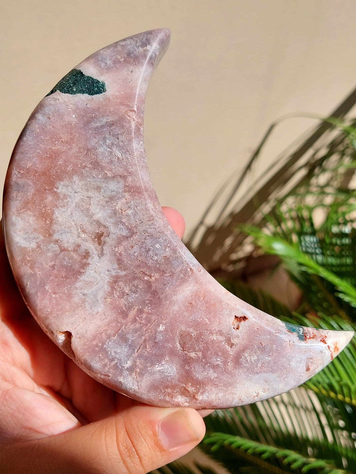 Ametista Rosa Drusy Luna - 14,8 cm