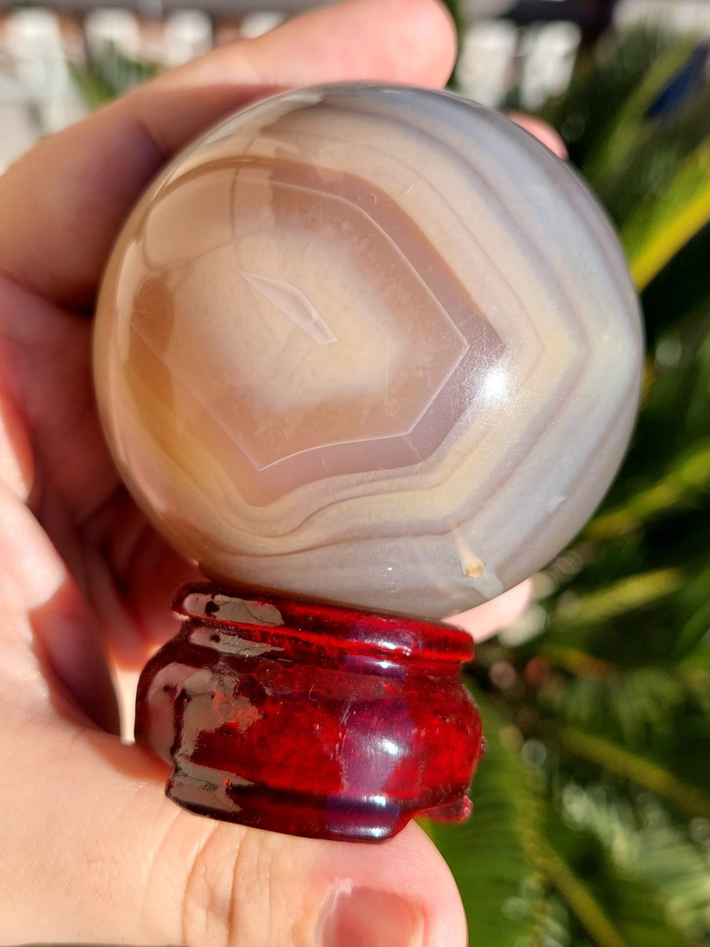 Agata sfera - 6,4 cm (IMPERFETTO)