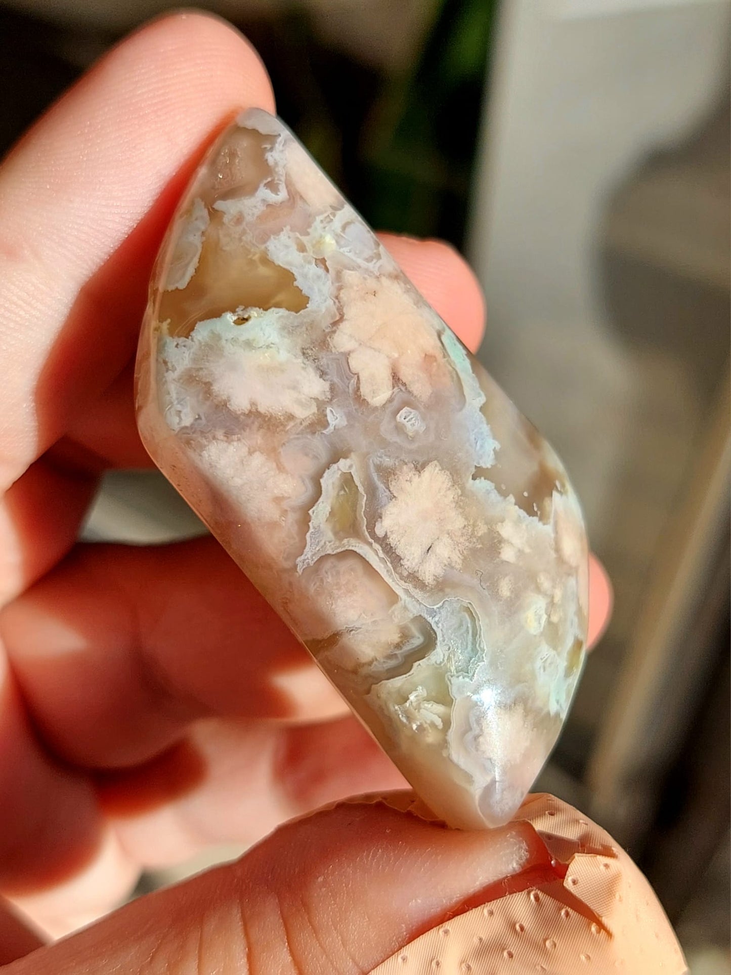 Green Agata Sakura mini freeform