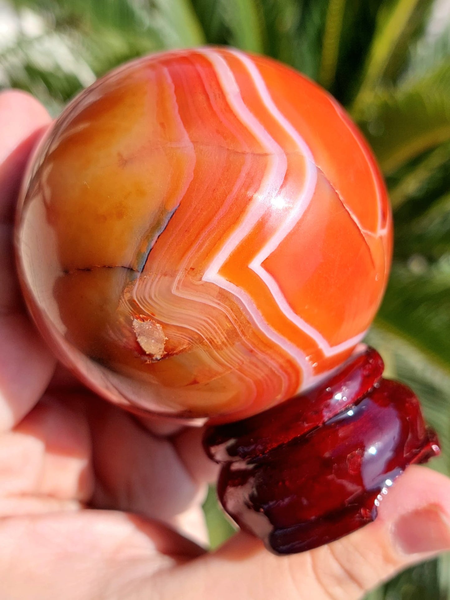 Sfera Corniola Sardonyx - 6,6 cm