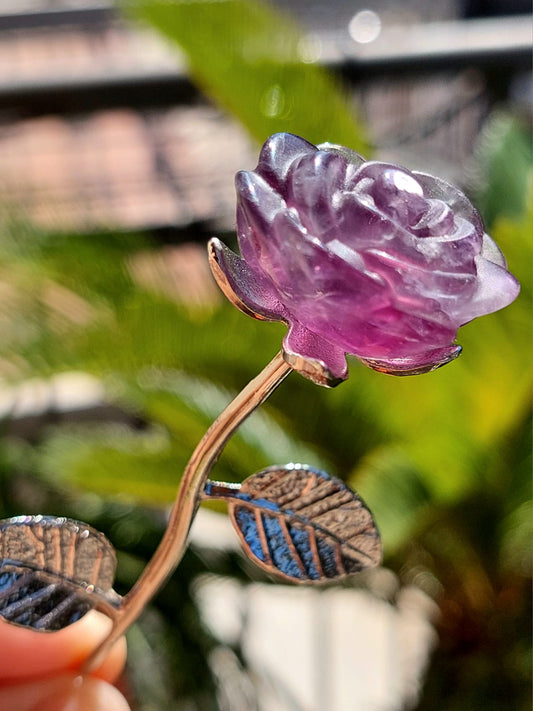 Fluorite Rosellina gambo lungo