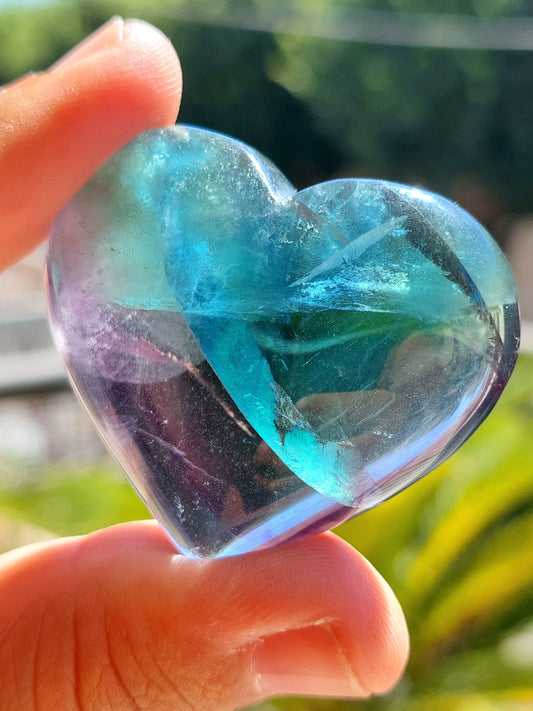Fluorite Rainbow cuore - 4,5 cm