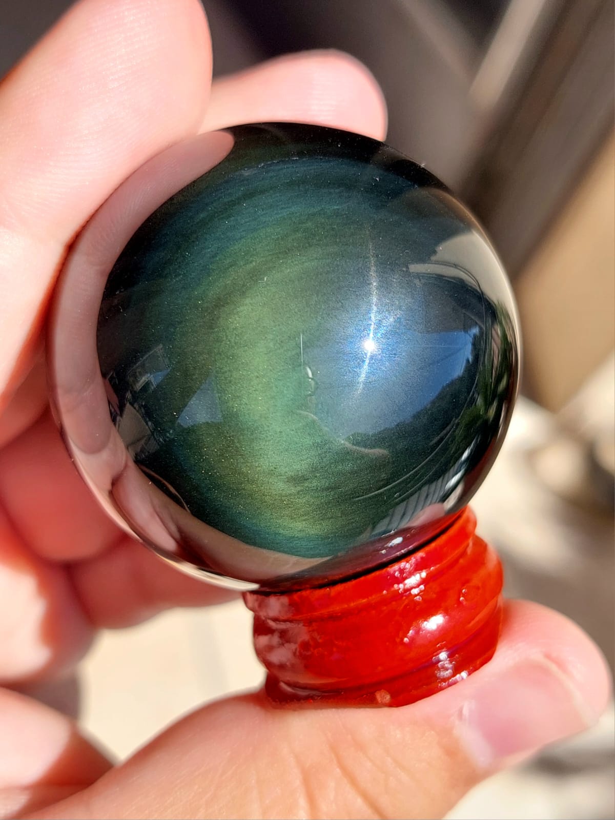 Ossidiana Rainbow sfera - 4,1 cm