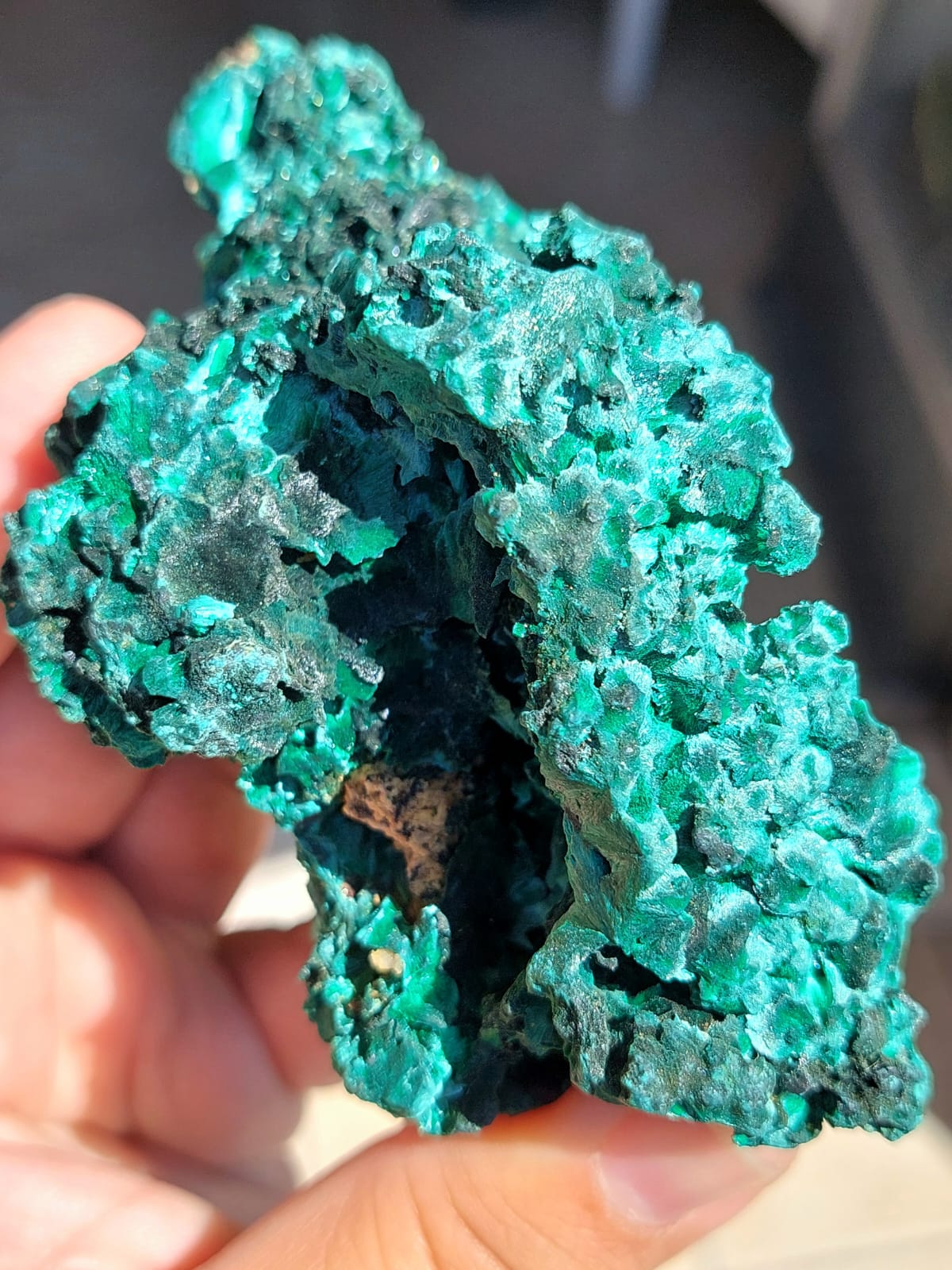 Malachite grezza fibrosa - 10,9 cm