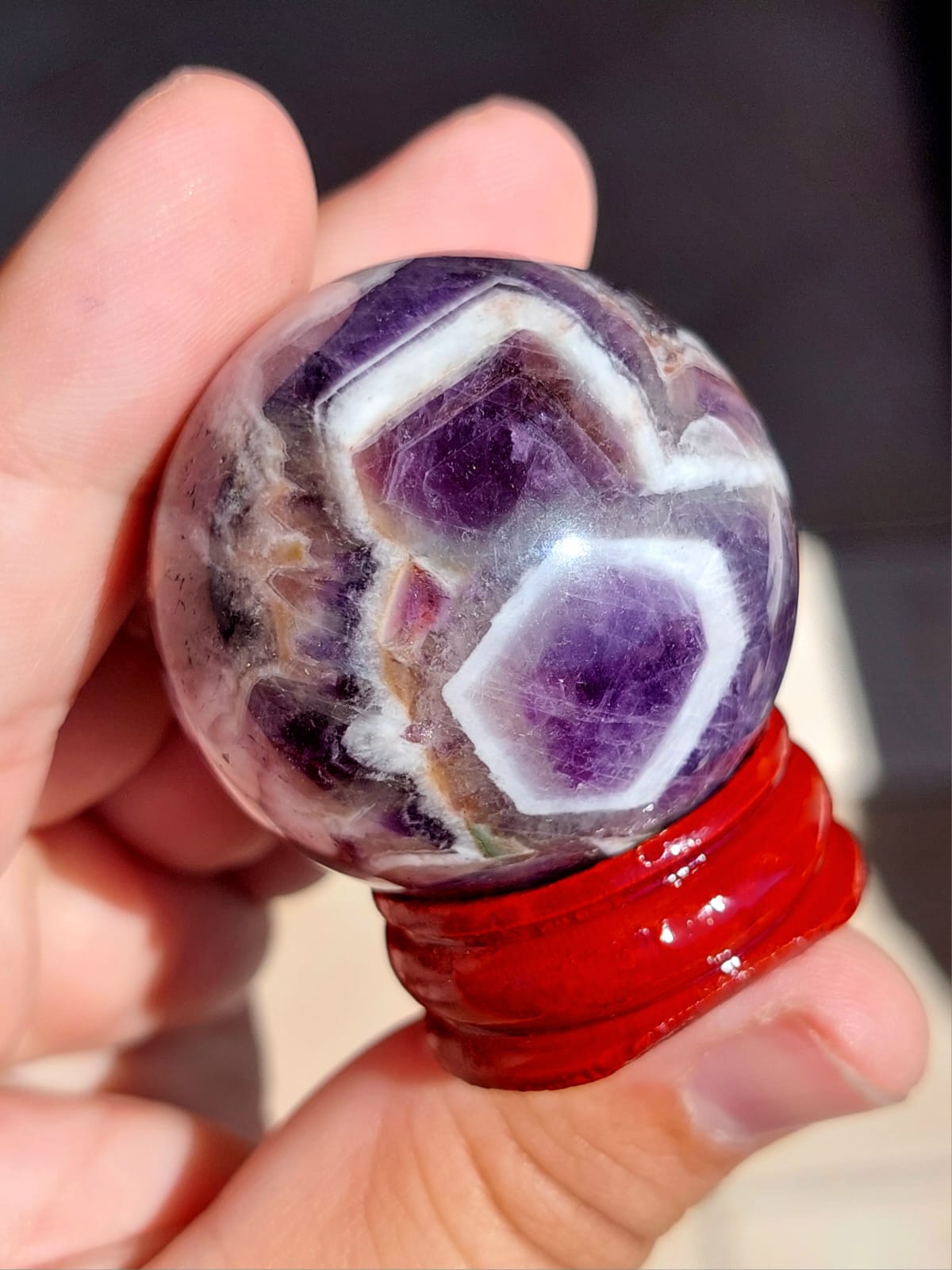 Ametista Chevron mini sfera - 3,9 cm