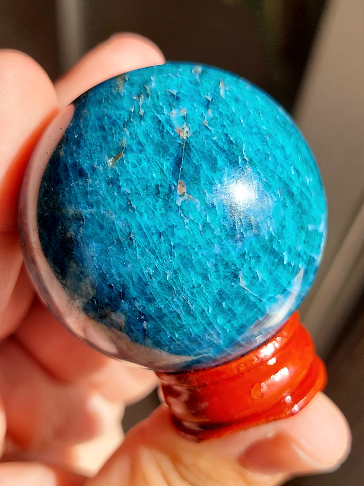 Sfera Apatite blu - 4,4 cm
