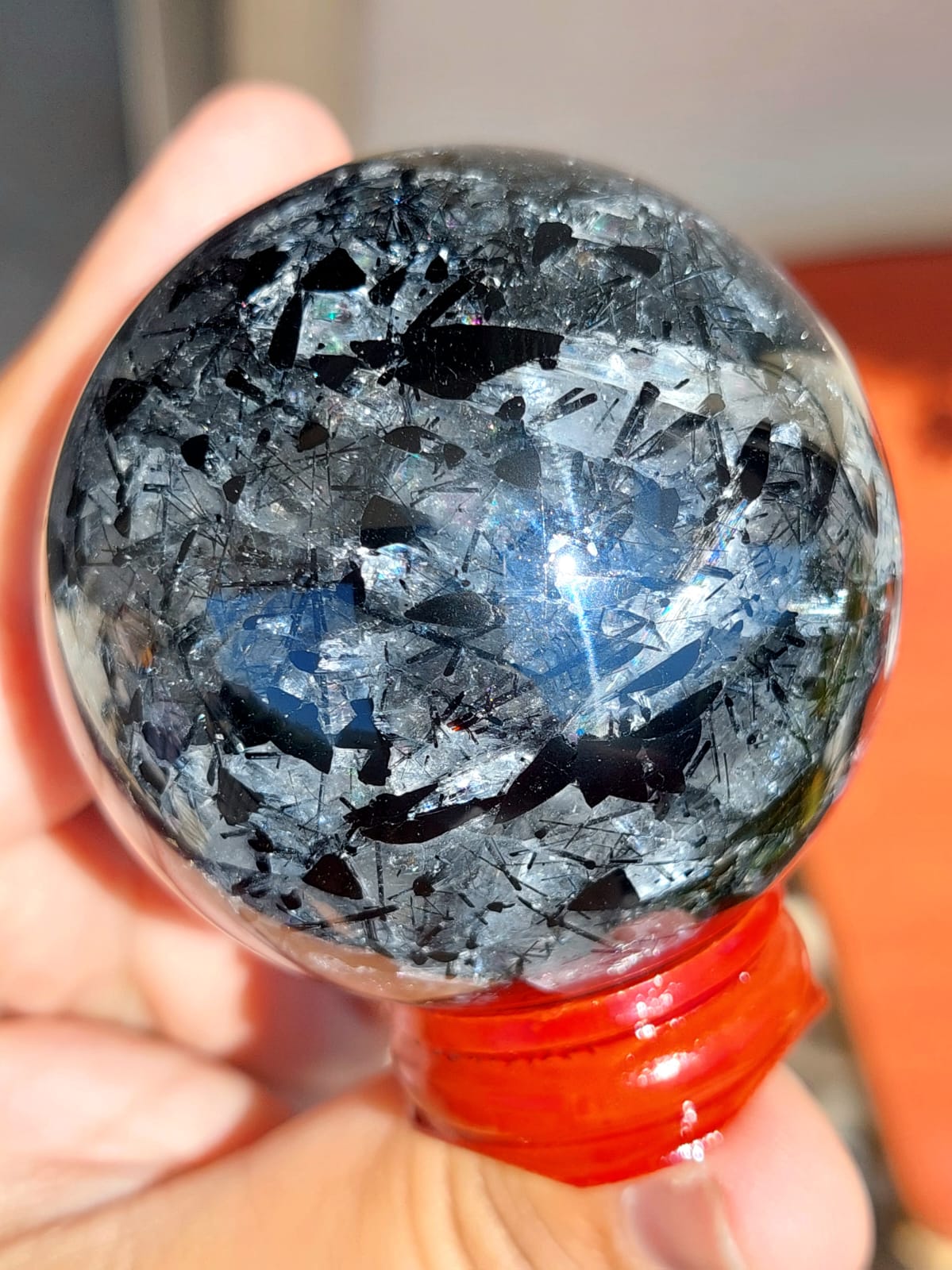 Quarzo Tormalinato sfera - 5,5 cm