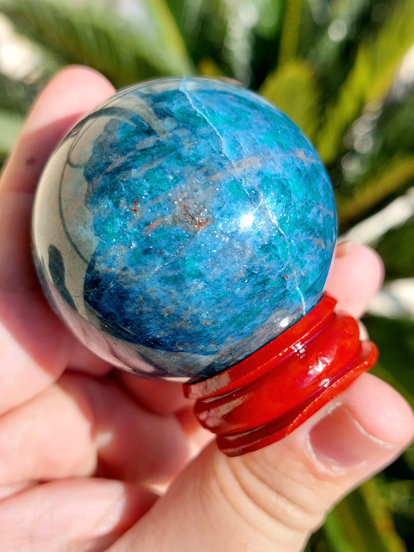 Sfera Apatite blu - 4,7 cm