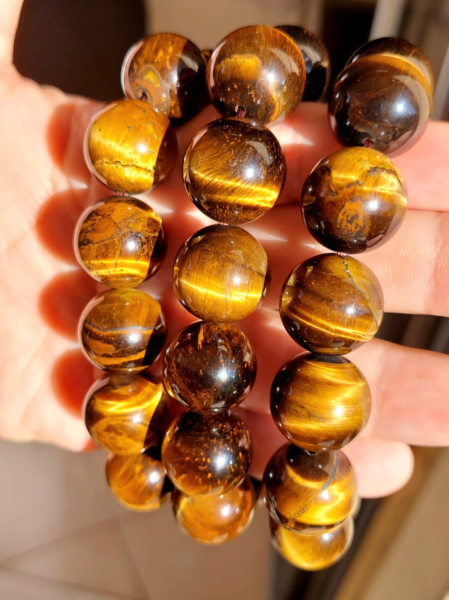 Bracciale perle XL Occhio di Tigre - 1 Pz