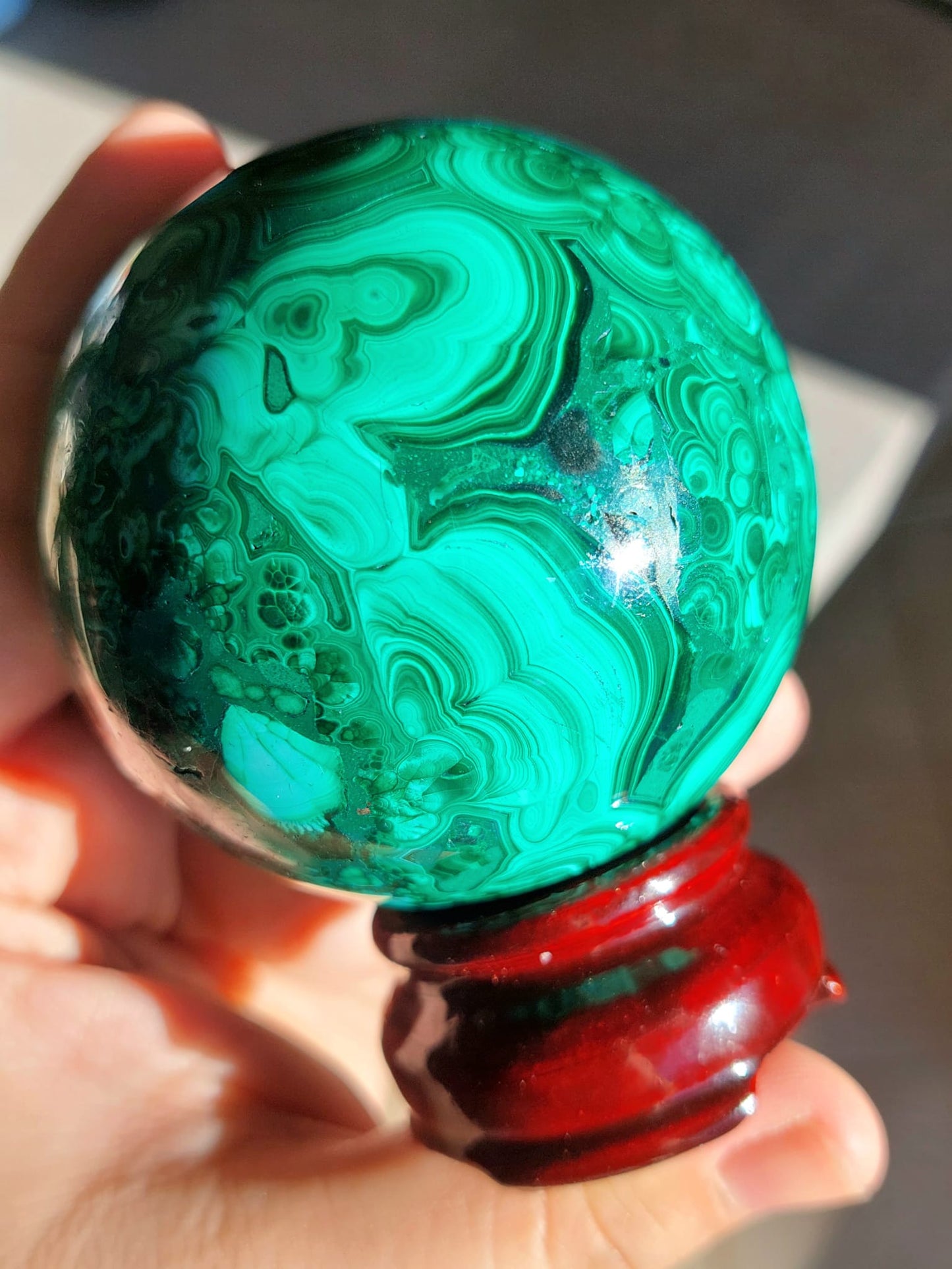 Malachite sfera - 6,7 cm