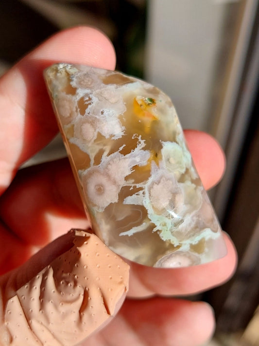Green Agata Sakura mini freeform