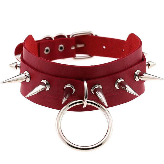 Punk Choker borchiato in ecopelle