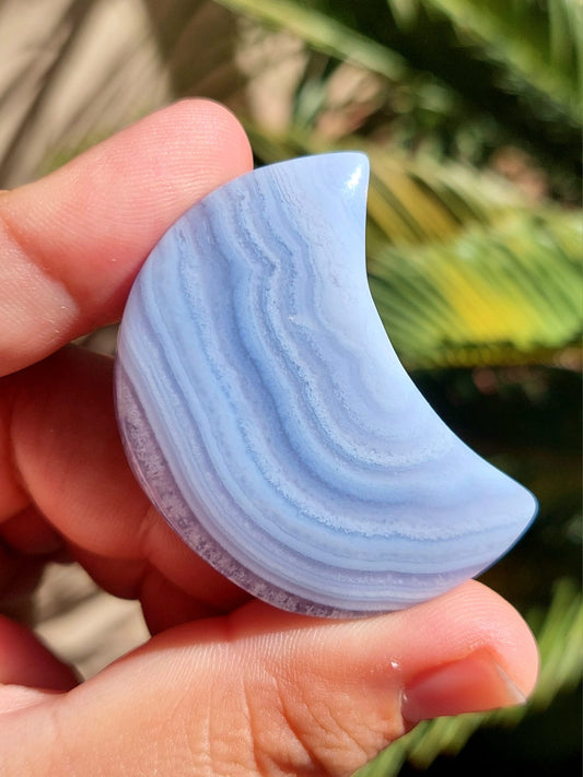 Agata Blue Lace Luna - 4,6 cm