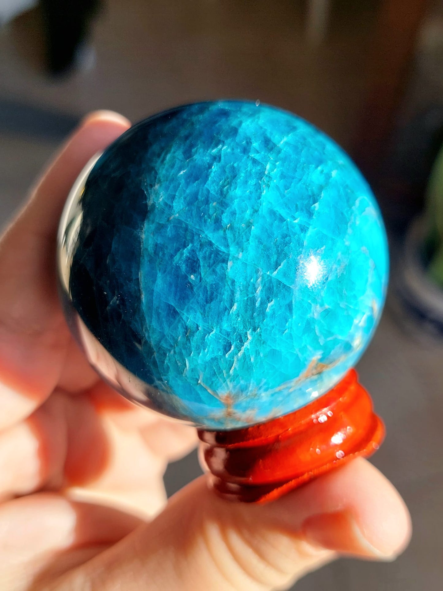 Sfera Apatite blu - 5,2 cm