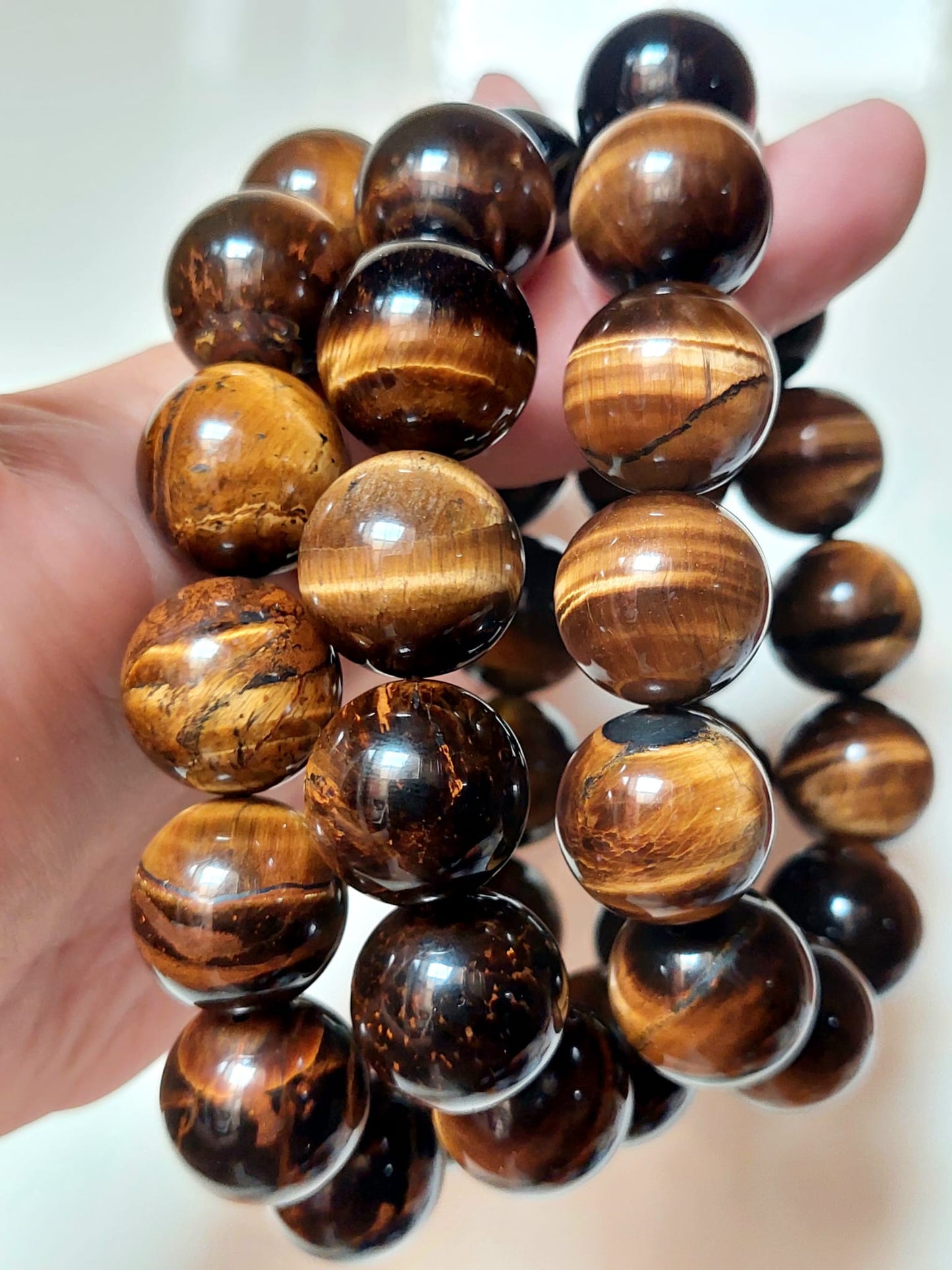 Bracciale perle XL Occhio di Tigre - 1 Pz