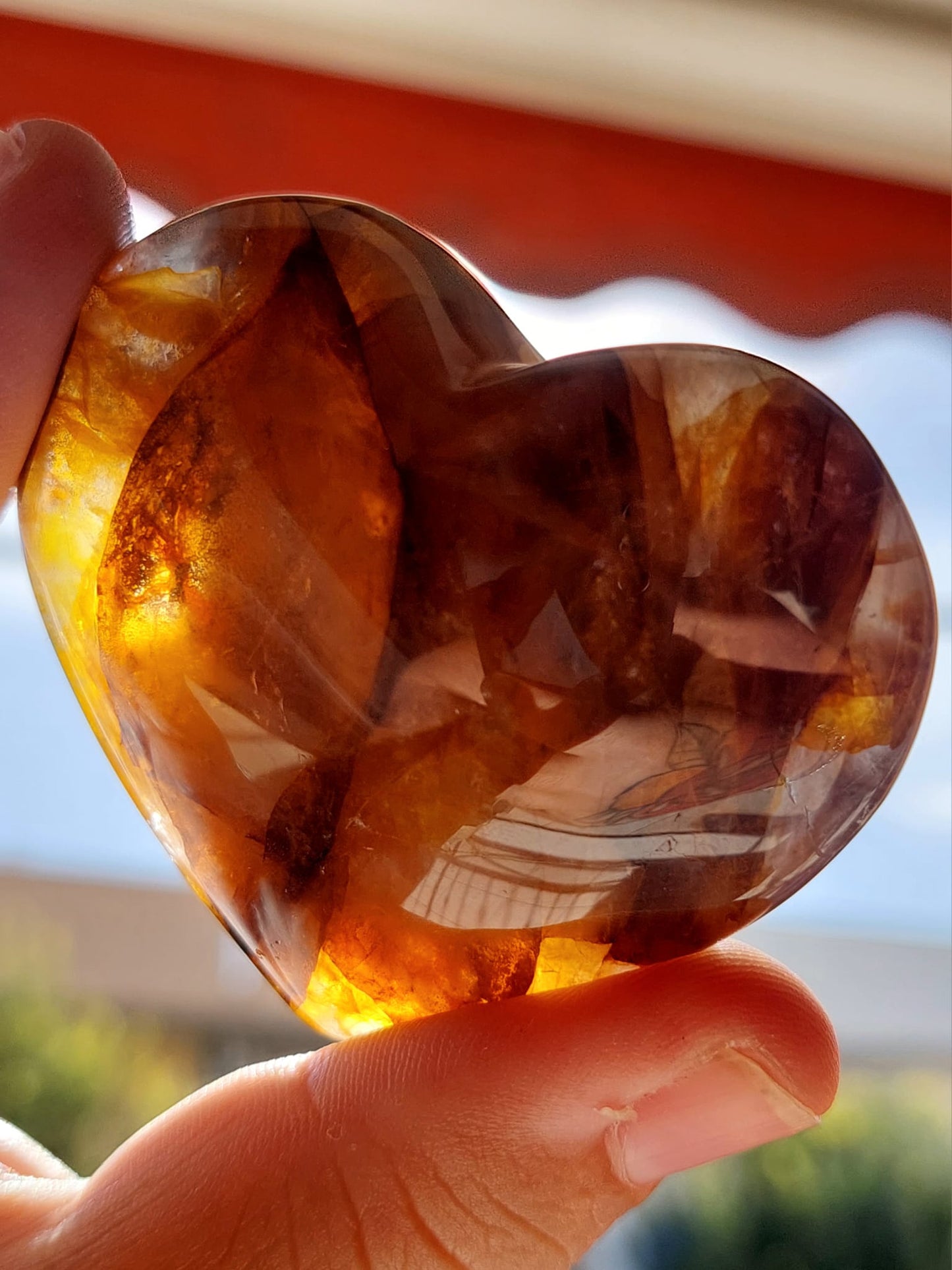 Quarzo Golden Healer cuore - 5,8 cm