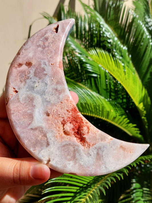 Ametista Rosa Drusy Luna - 14,8 cm