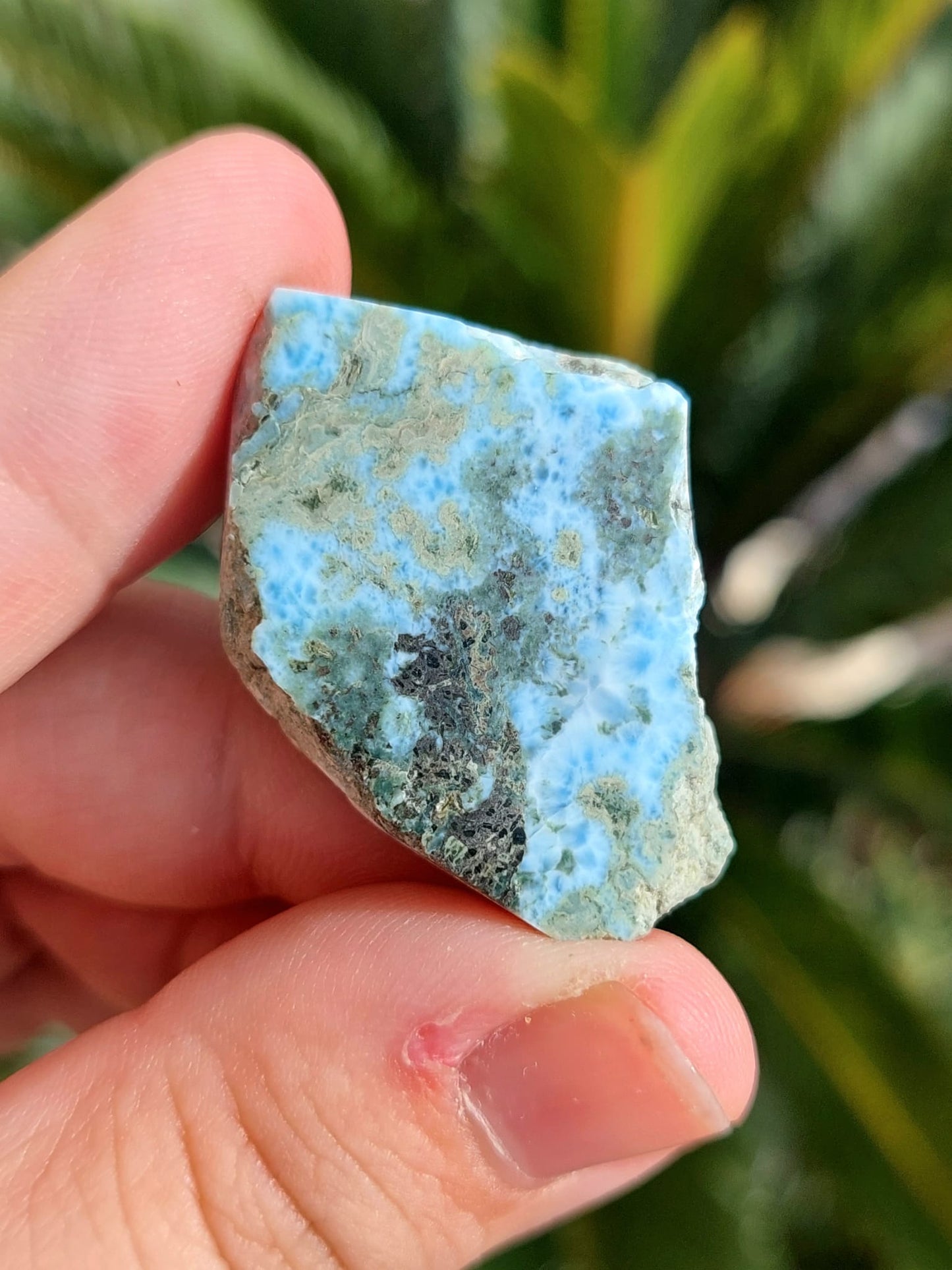 Larimar grezzo con parte lucidata - 3,9 cm