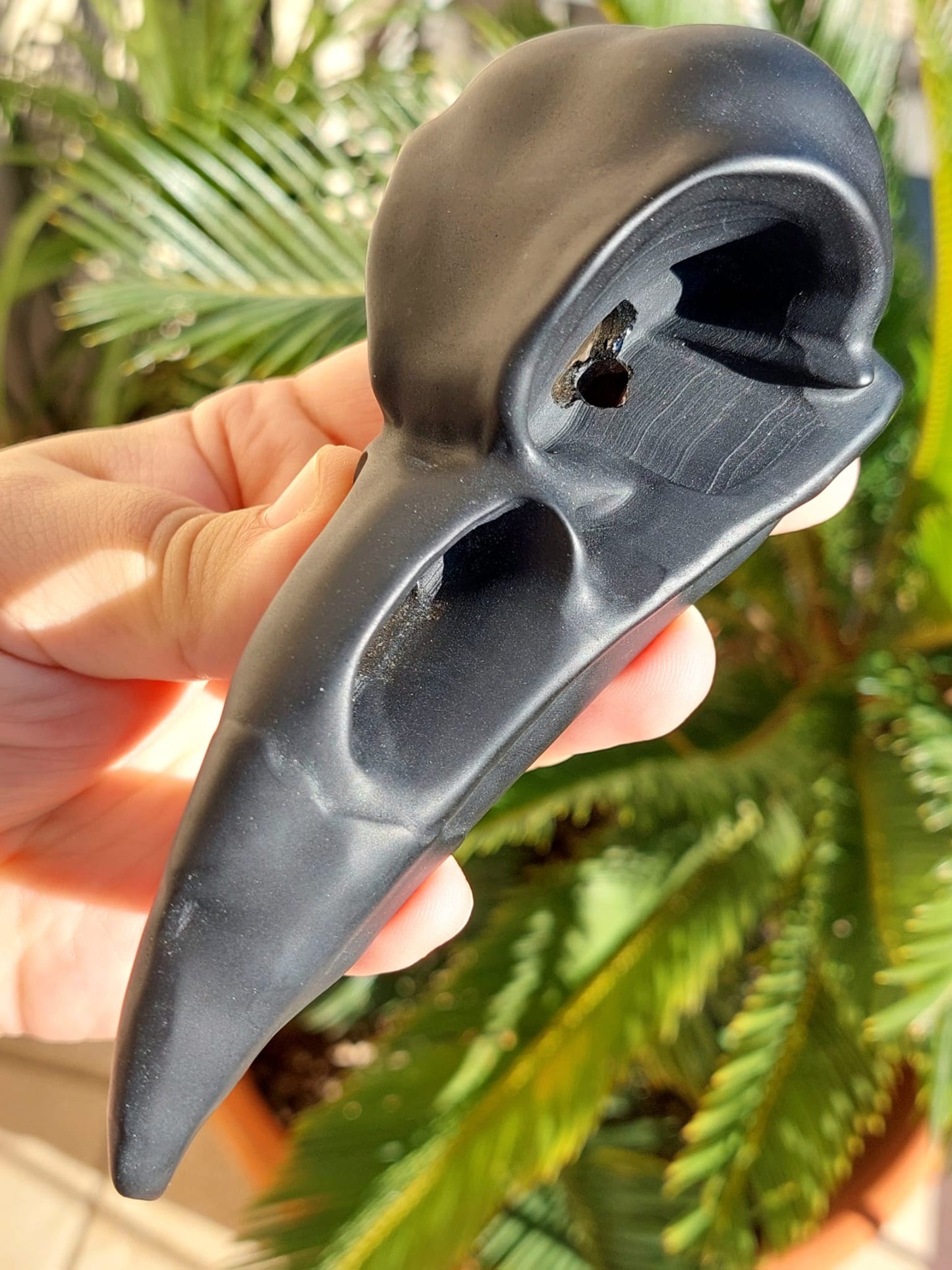 Ossidiana nera Teschio di Corvo - 14 cm