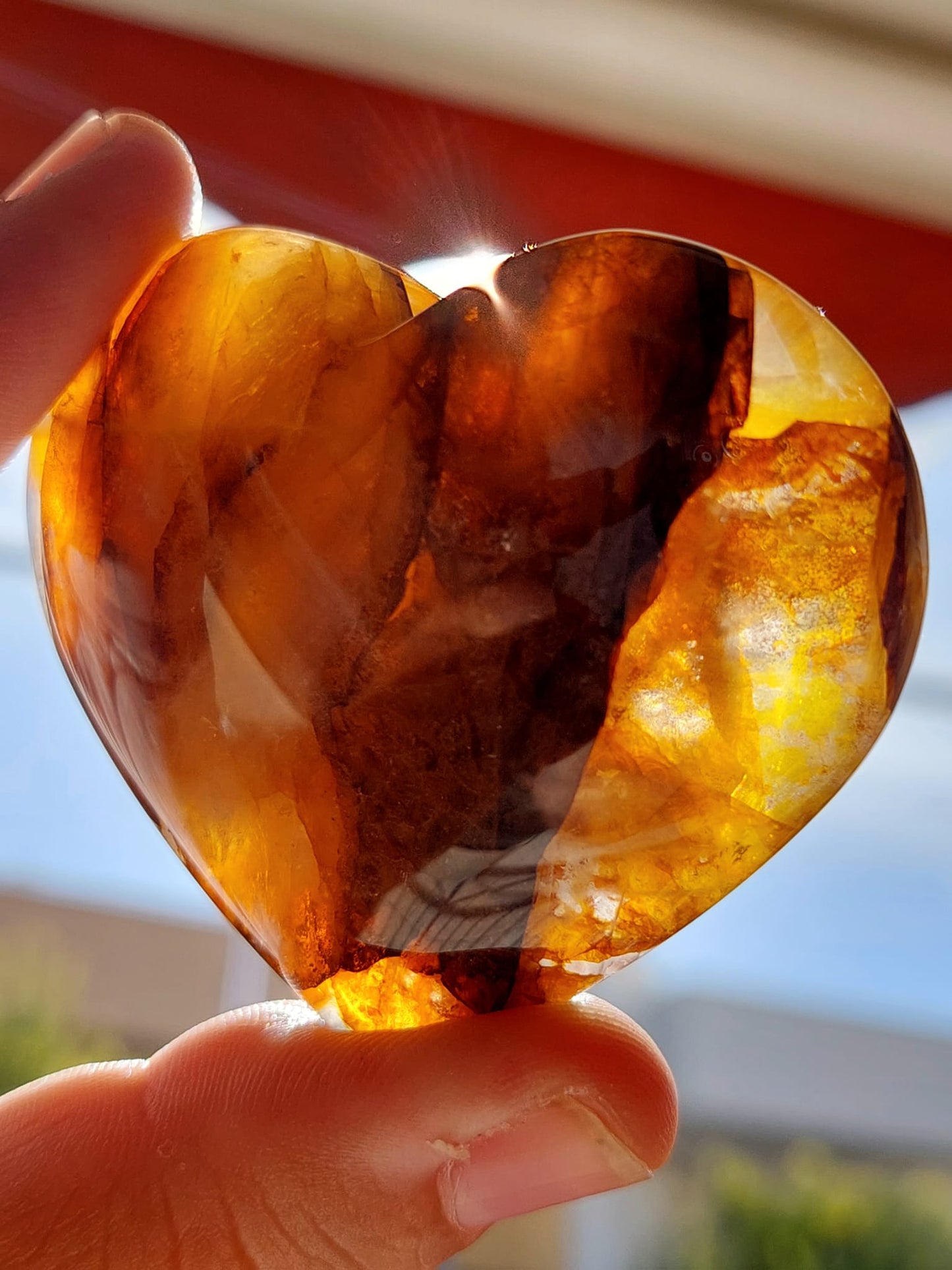 Quarzo Golden Healer cuore - 5,8 cm