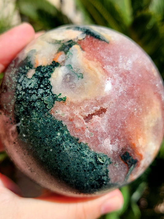 Ametista Rosa Drusy sfera XL - 8,5 cm