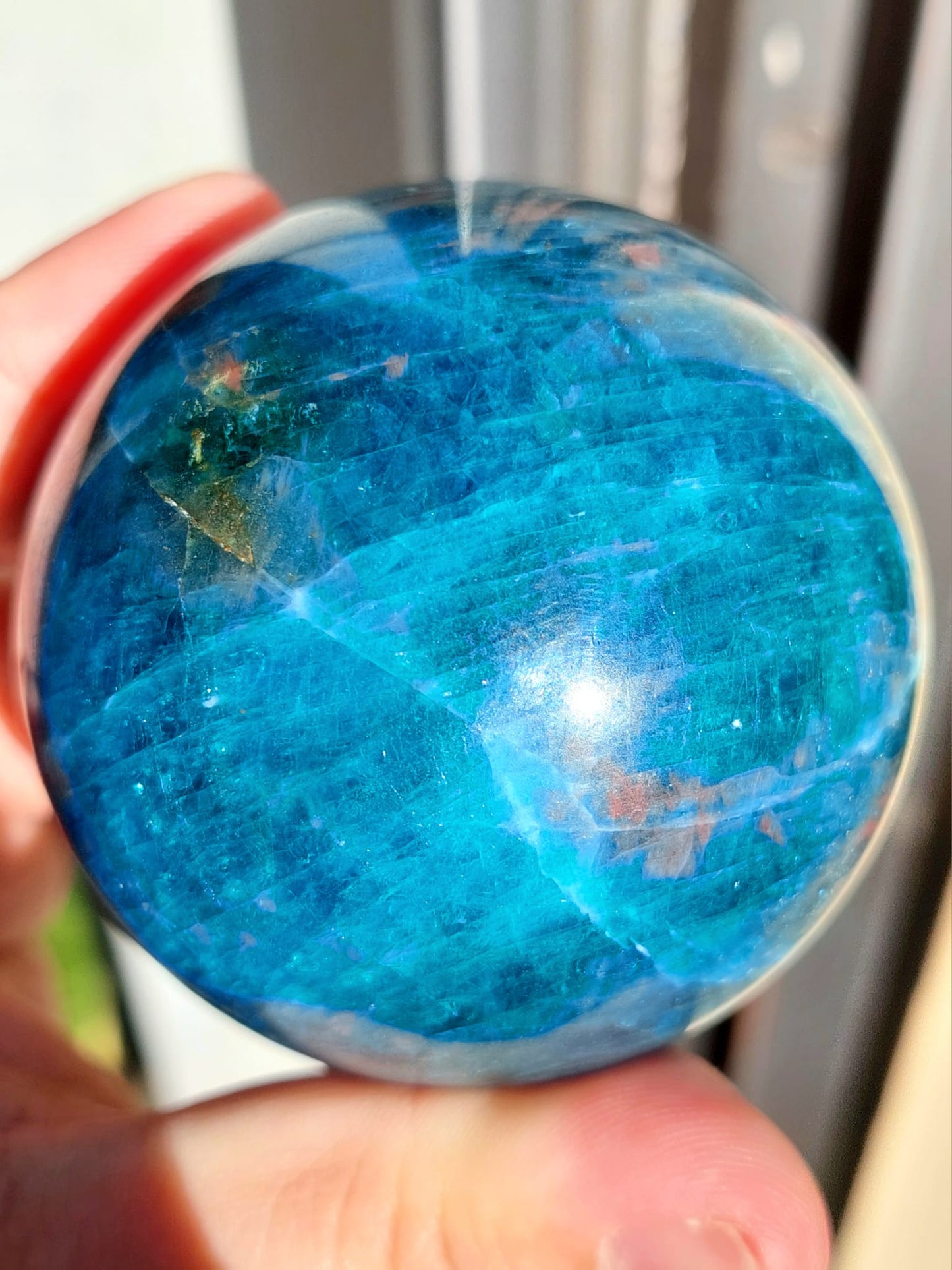 Sfera Apatite blu - 6,5 cm