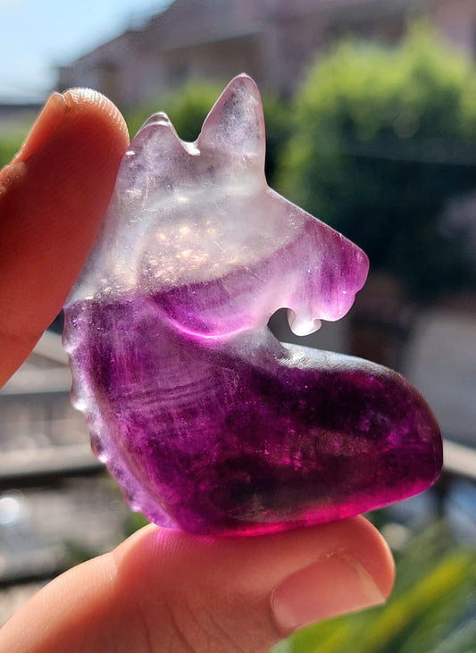 Fluorite Rainbow unicorno - 5 cm