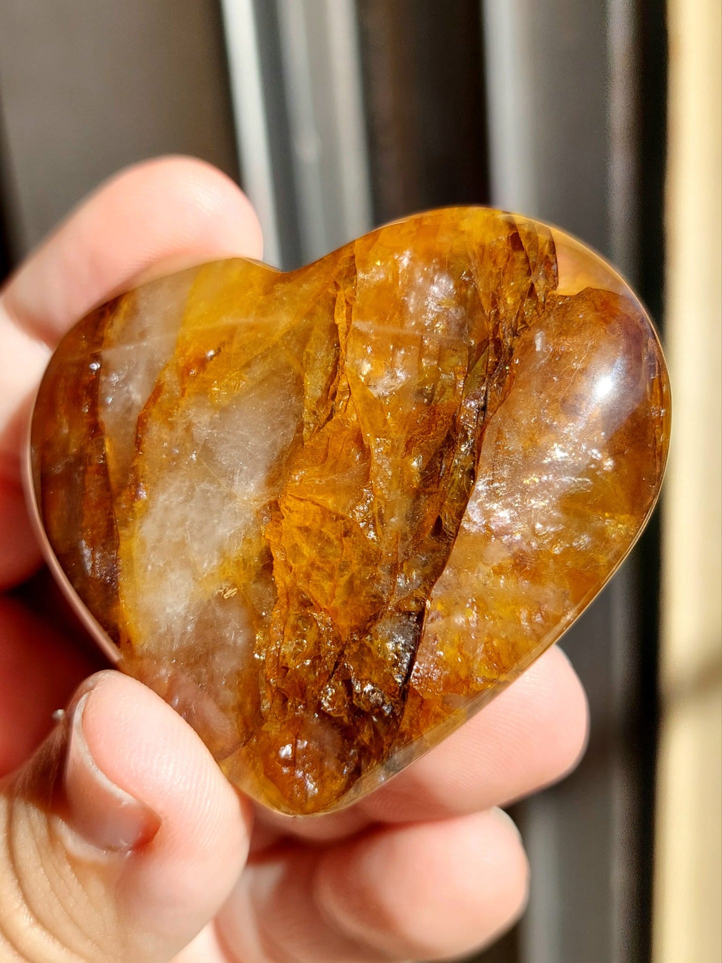 Quarzo Golden Healer cuore - 5,8 cm