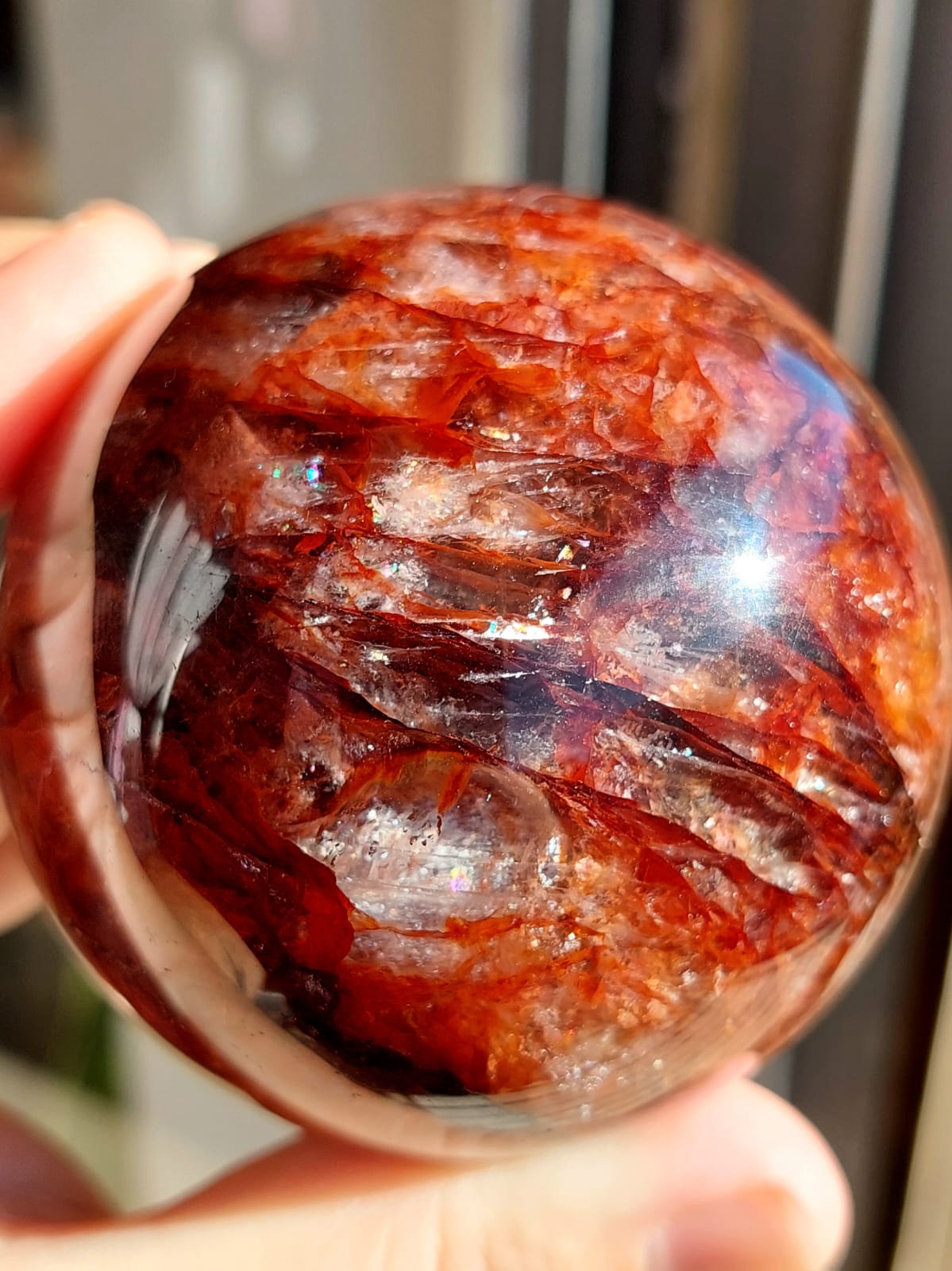 Quarzo Ematoide sfera - 6,6 cm