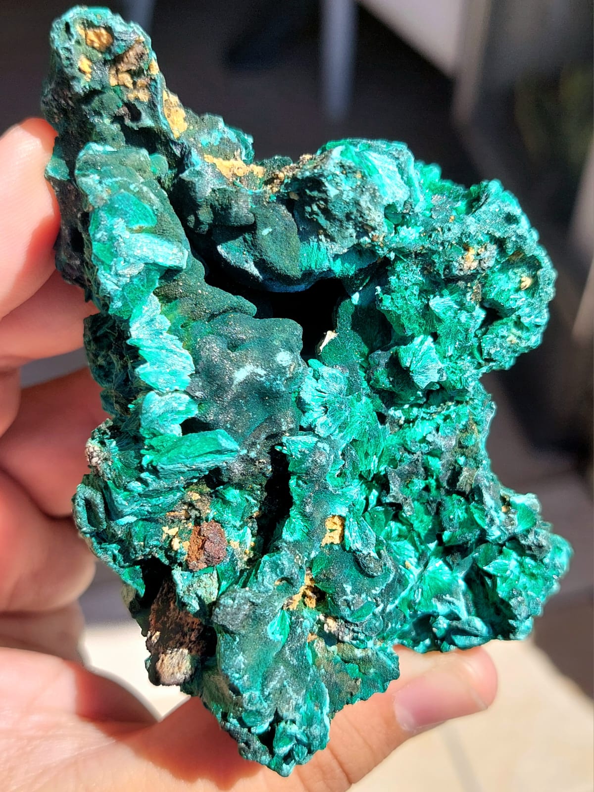 Malachite grezza fibrosa - 10,9 cm