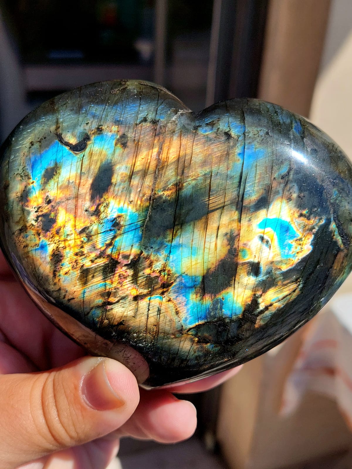 Labradorite cuore - 10,7 cm