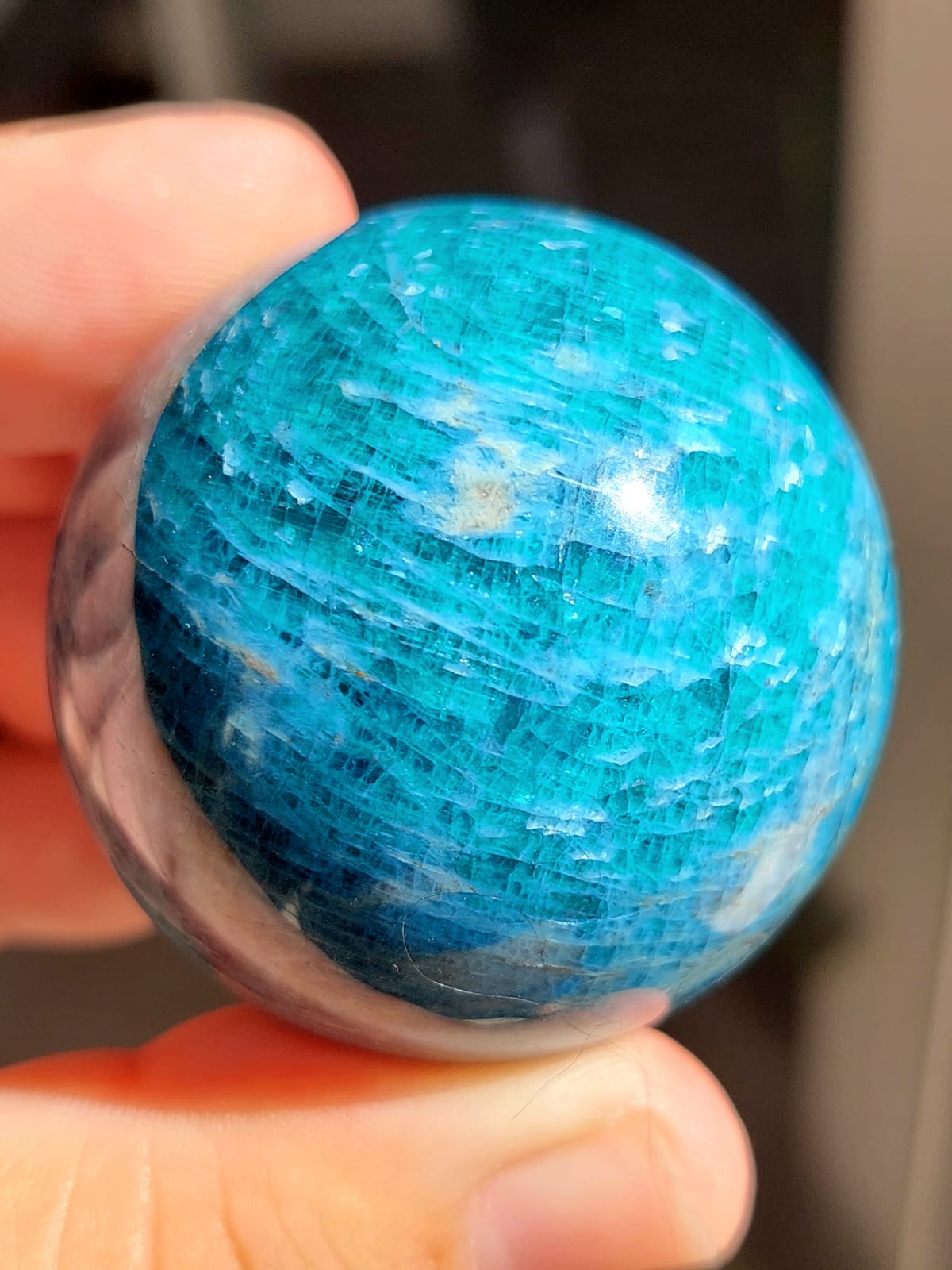 Sfera Apatite blu - 4,4 cm