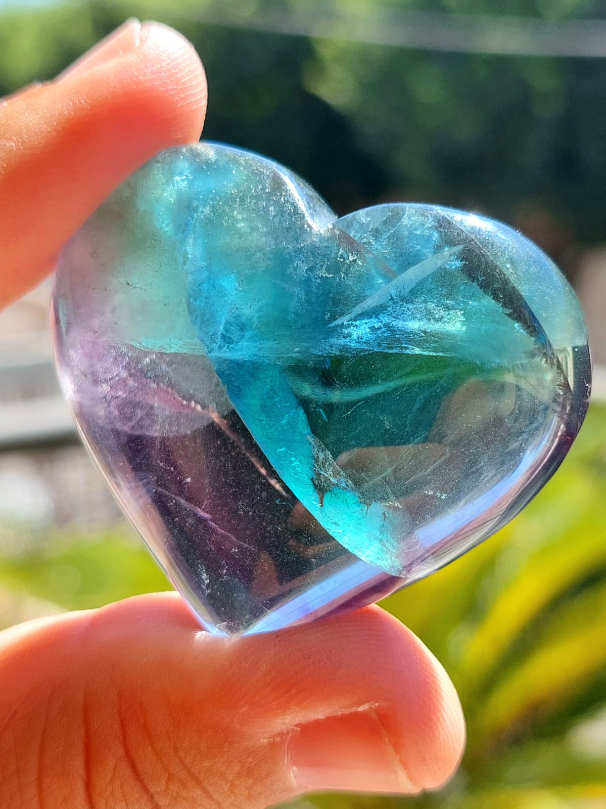 Fluorite Rainbow cuore - 4,5 cm