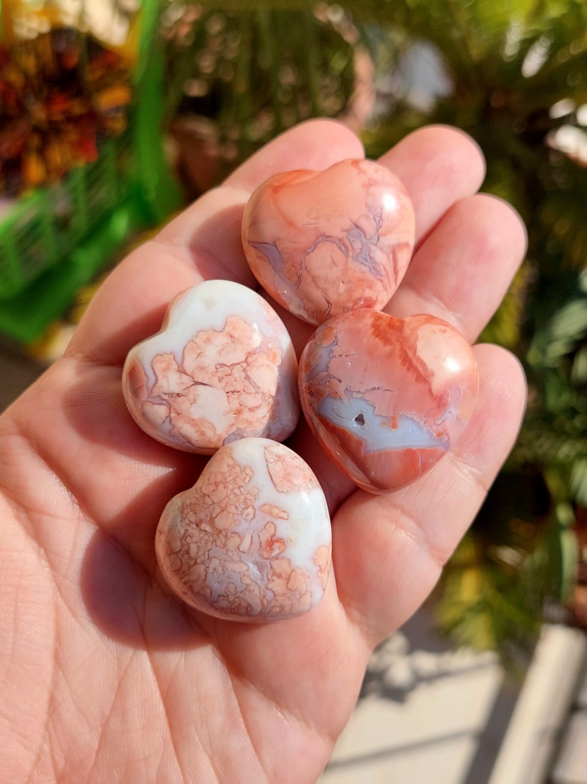Agata Rosa cuore - 3 cm - 1 Pz