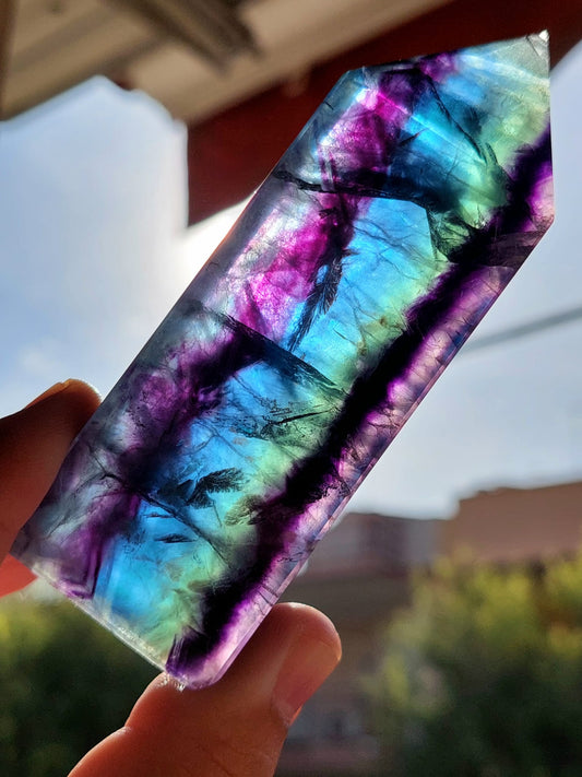 Obelisco in Fluorite Rainbow