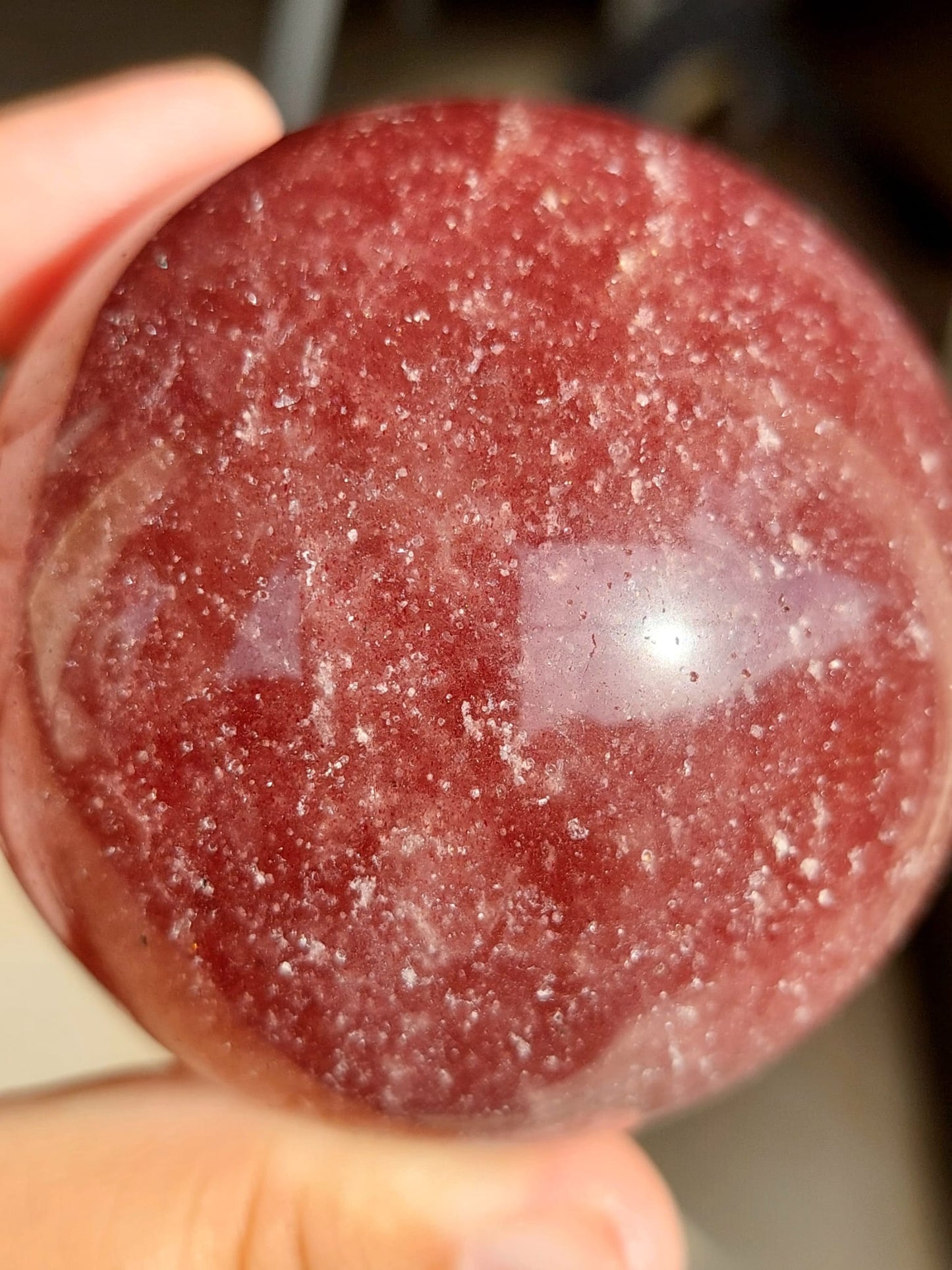 Quarzo Fragola sfera - 6,9 cm