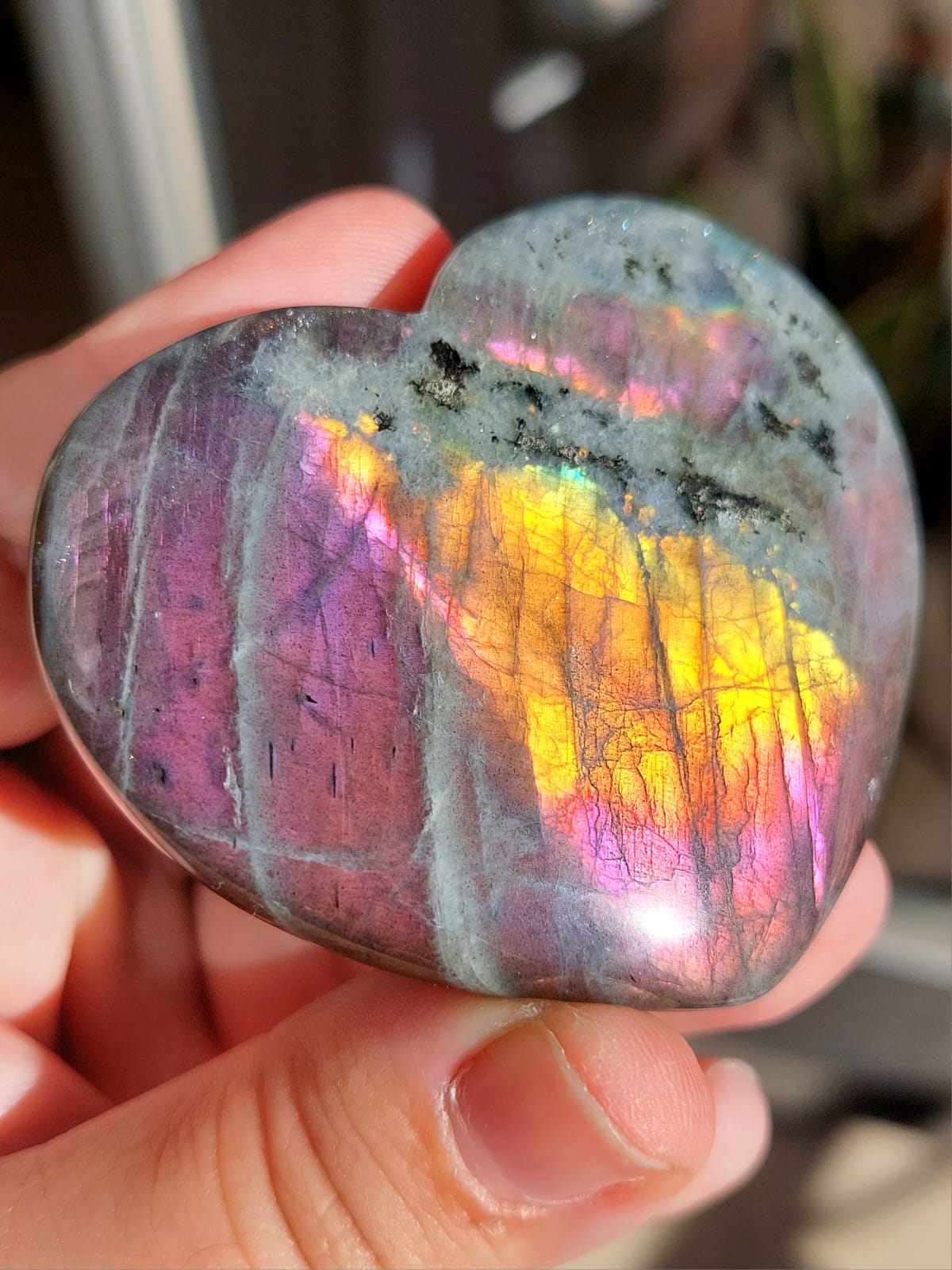 Labradorite cuore - 6,5 cm