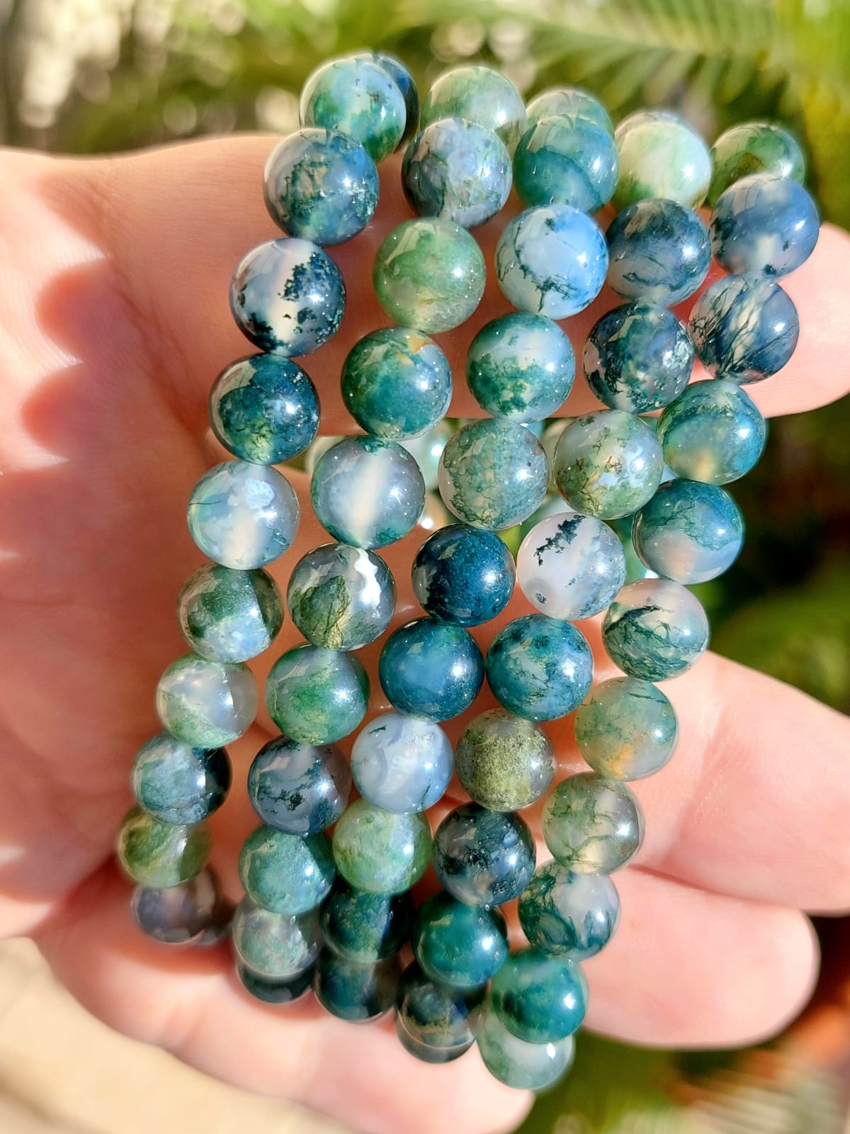 Bracciale perle Agata Muschiata - 1 Pz