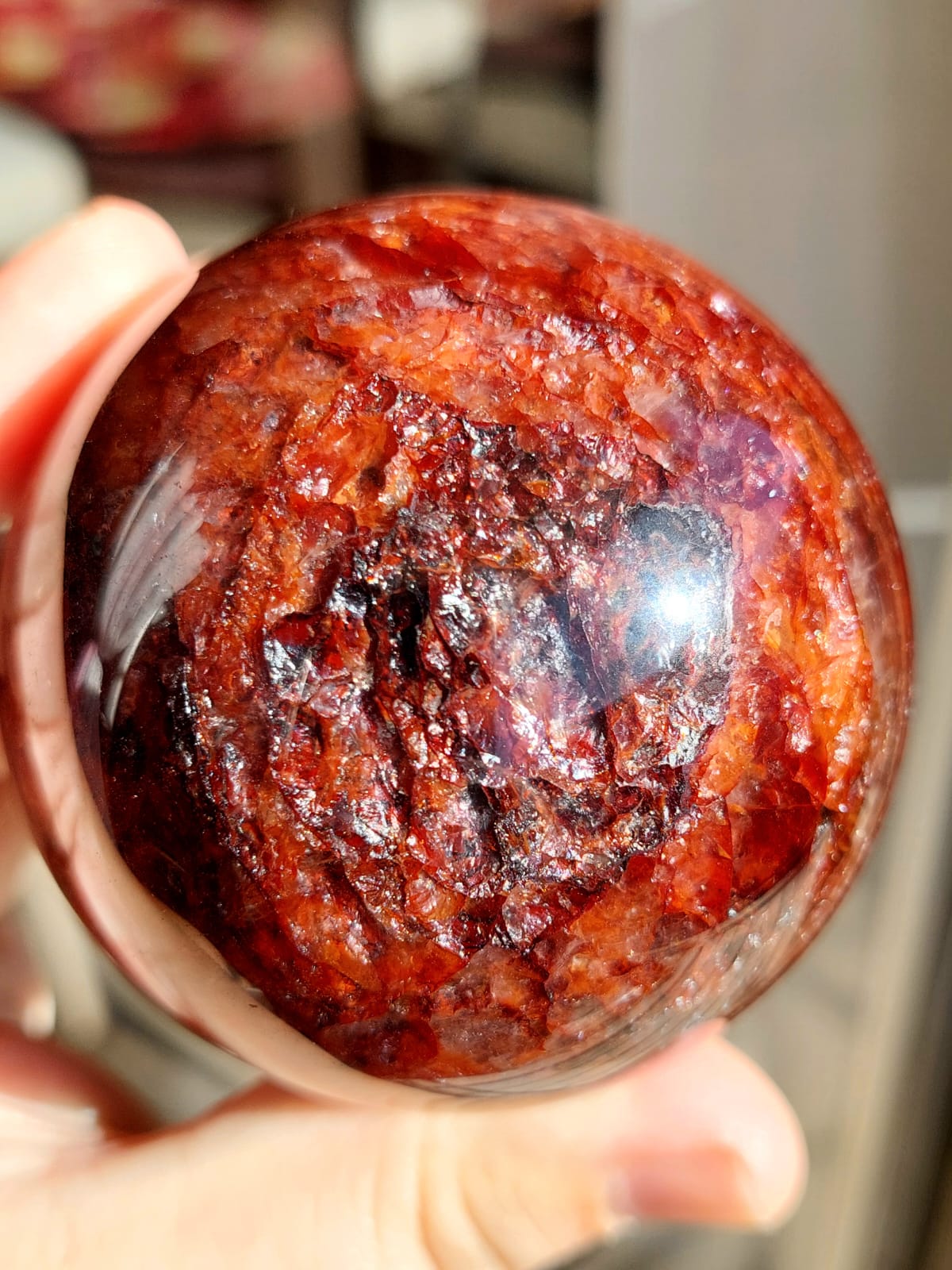 Quarzo Ematoide sfera - 6,6 cm