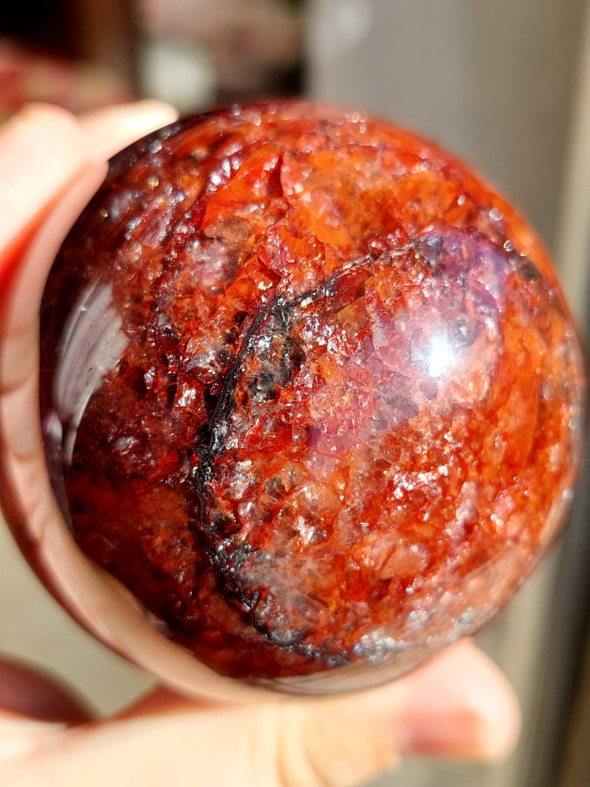 Quarzo Ematoide sfera - 6,6 cm