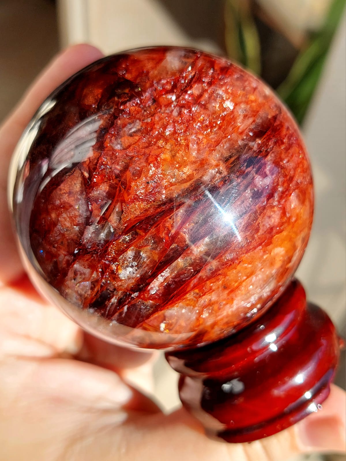 Quarzo Ematoide sfera - 6,6 cm