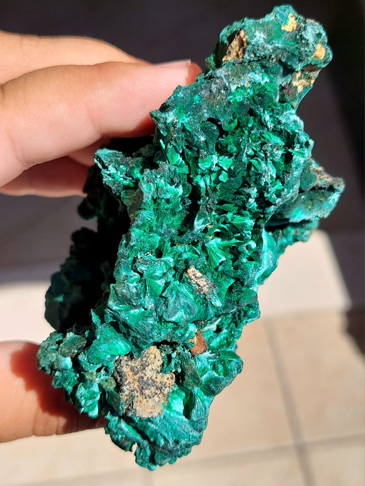 Malachite grezza fibrosa - 10,9 cm